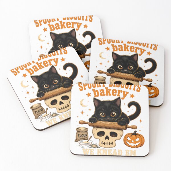 Item preview, Spooky Biscuits Bakery Cat and Skull designed and sold by KireVeronica.