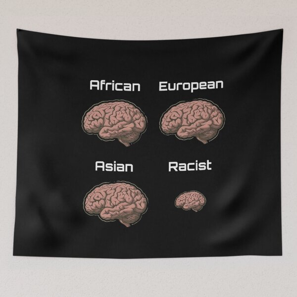 Item preview, Brain Size Comparison Racist Joke Meme designed and sold by tricartitijar.
