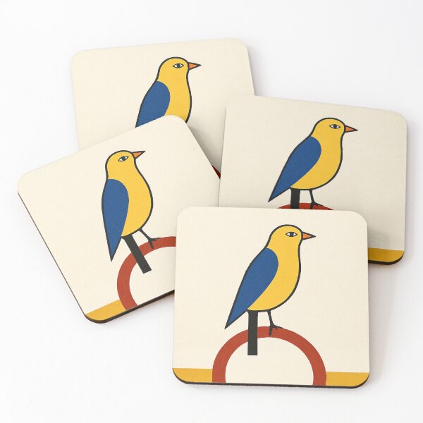Item preview, "Perch Against Earth "- Mid Century Modern Folk Bird Abstract Art designed and sold by Filora Atelier | Bird Art.