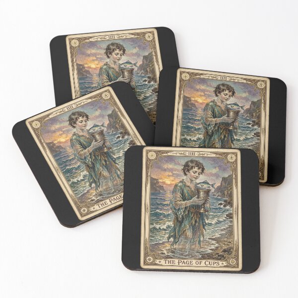 Item preview, Page of Cups Vintage Tarot Card Mystical Ocean designed and sold by CF_VintageDesign.