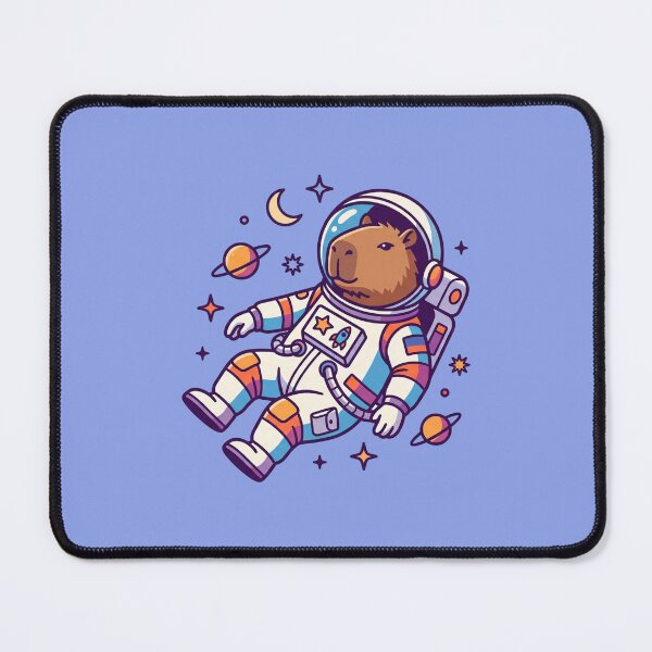 Item preview, Cute Capybara Astronaut Floating In Space designed and sold by MarCinu Art.