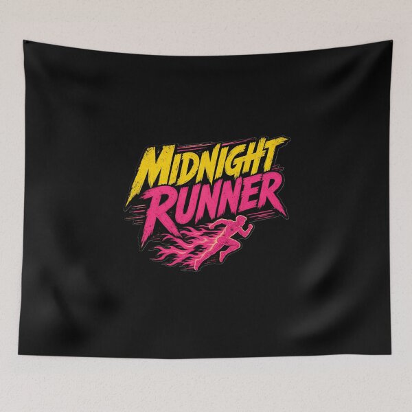 Item preview, Midnight Runner - Neon Speed Flaming Silhouette designed and sold by Wear-X.