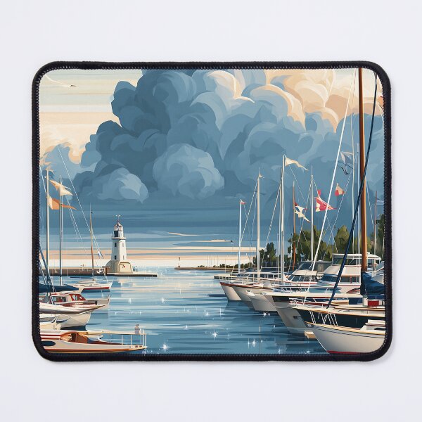 Item preview, Michigan City Indiana Harbor Vintage Travel Poster designed and sold by Boddicca.