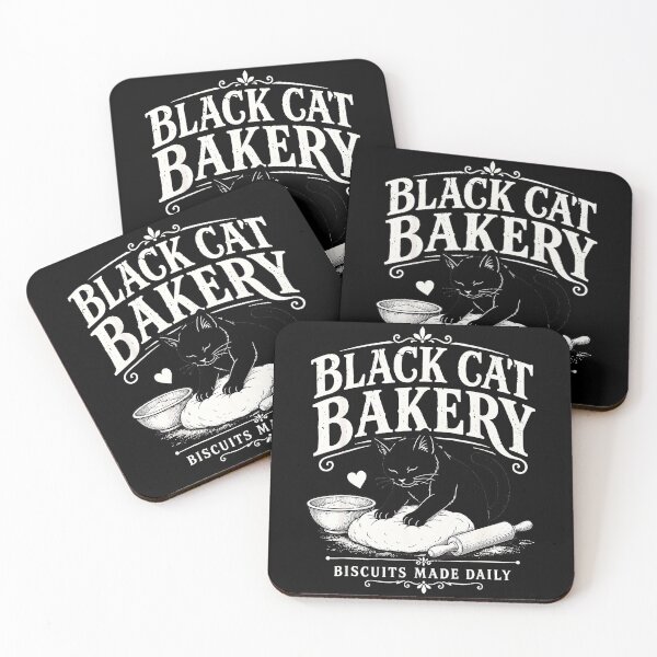 Item preview, Black Cat Bakery Biscuits Made Daily Cat Lover Baking designed and sold by Hugosploosh.