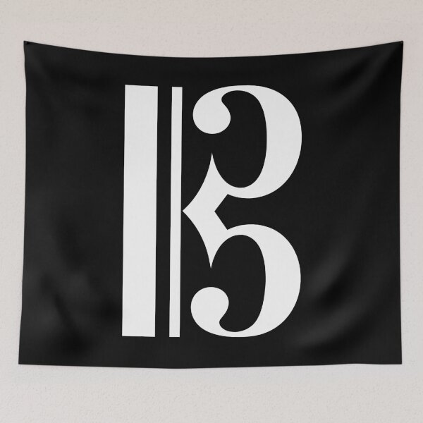 Item preview, C Clef Music Symbol – Minimal Black and White Alto Clef Design designed and sold by lematworks.