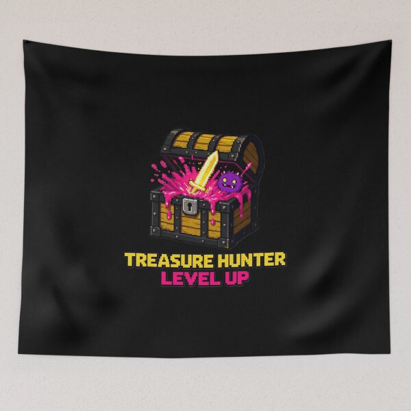 Item preview, Treasure Hunter Level Up - 8-Bit Pixel RPG Chest designed and sold by Wear-X.