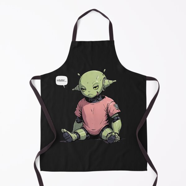 Item preview, Funny Thinking Alien Robot T-Shirt | HMM... Cute Sci-Fi Cartoon Meme Design designed and sold by designerbhai009.