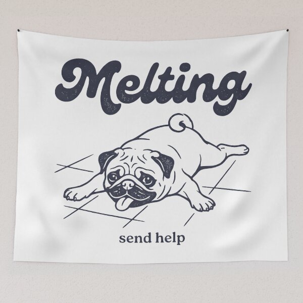 Artikelvorschau, Lustiges T-Shirt mit faulem Mops-Motiv | Meme: Schmelzender Mops | Süßes Geschenk für Hundeliebhaber entworfen und verkauft von StickerNestYou.