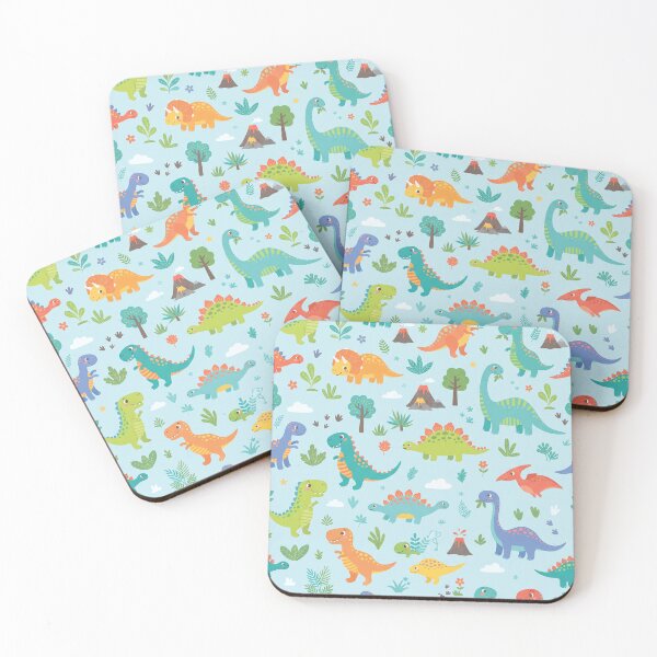 Item preview, dinosaur pattern kids playground colourful funny designed and sold by patterngang60s.