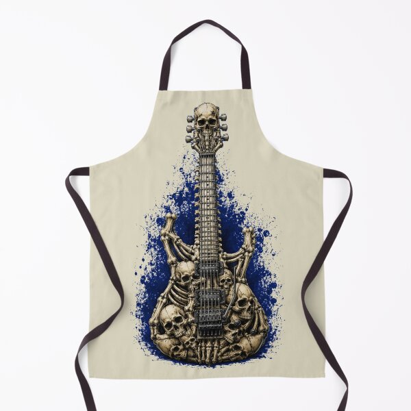 Item preview, Bone Guitar Skulls Heavy Metal Gothic Rock Electric Guitar Art designed and sold by Evelashop.