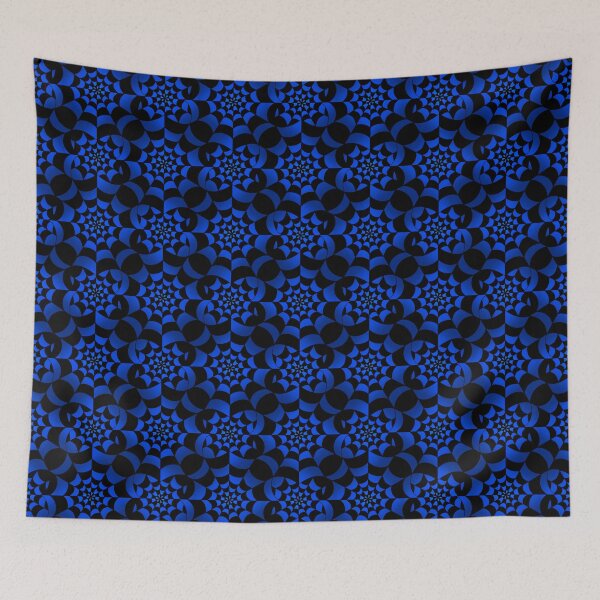 Item preview, Enchanted Web -  Blue and Black Spider Web Halloween Pattern  designed and sold by BlackthornDsign.
