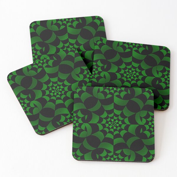 Item preview, Enchanted Web -  Green and Black Spider Web Halloween Pattern  designed and sold by BlackthornDsign.