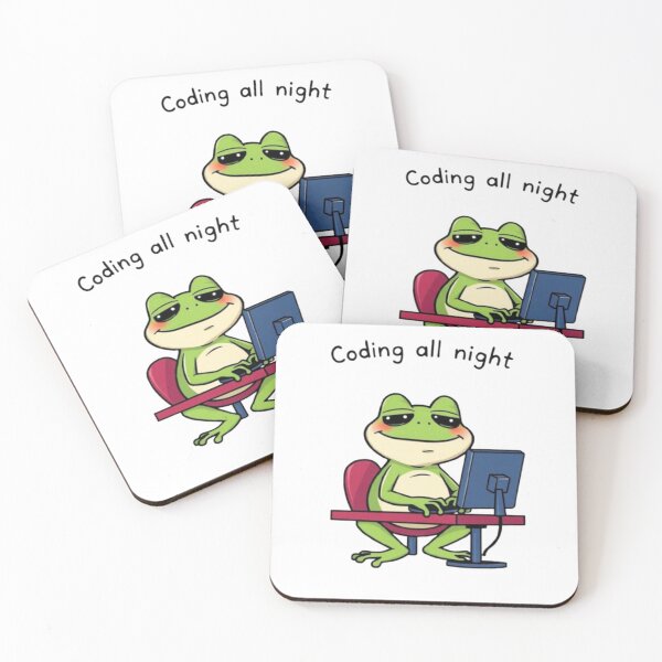 Item preview, Sleepy Coding Frog - Funny Programmer Meme designed and sold by Ayymann21.