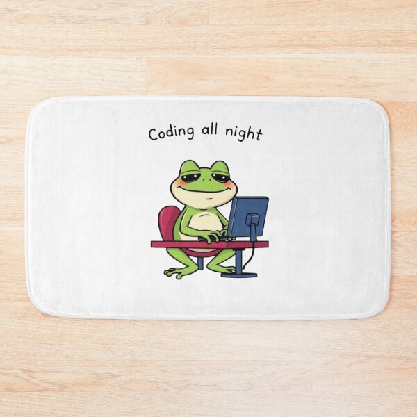 Item preview, Sleepy Coding Frog - Funny Programmer Meme designed and sold by Ayymann21.