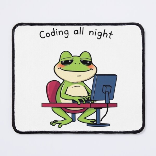 Item preview, Sleepy Coding Frog - Funny Programmer Meme designed and sold by Ayymann21.
