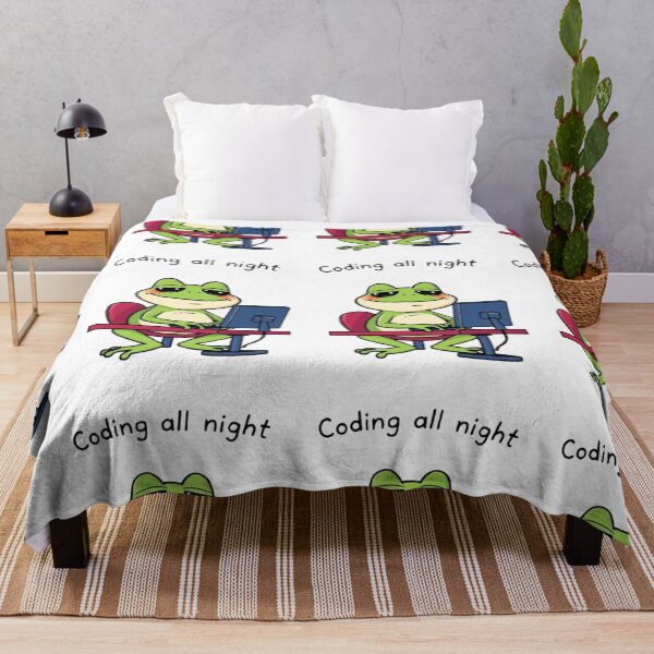 Item preview, Sleepy Coding Frog - Funny Programmer Meme designed and sold by Ayymann21.