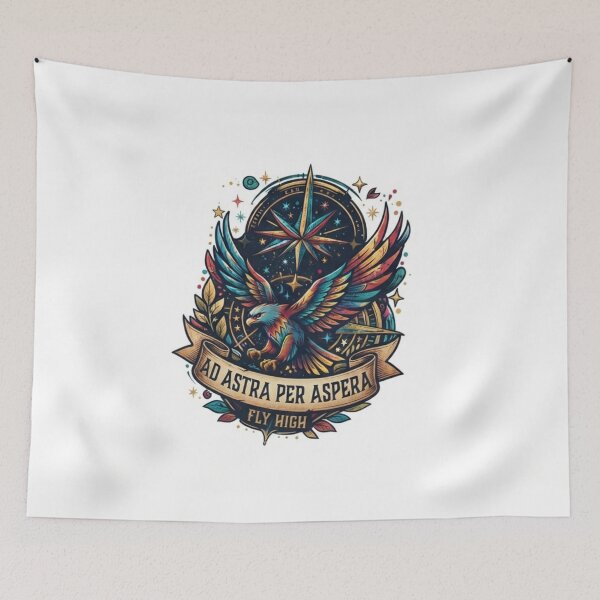 Item preview, Ad Astra Per Aspera Eagle Fly High T-Shirt Design designed and sold by mdsakibhossain.