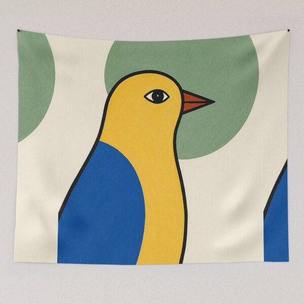Item preview, "Bird Before the Green Sun" - Modern Bird Art  designed and sold by Filora Atelier | Bird Art.