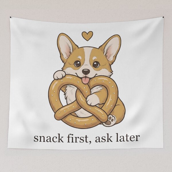 Item preview, Cute Corgi with Pretzel Design | Dog Lover & Bakery Snack Gift designed and sold by StickerNestYou.