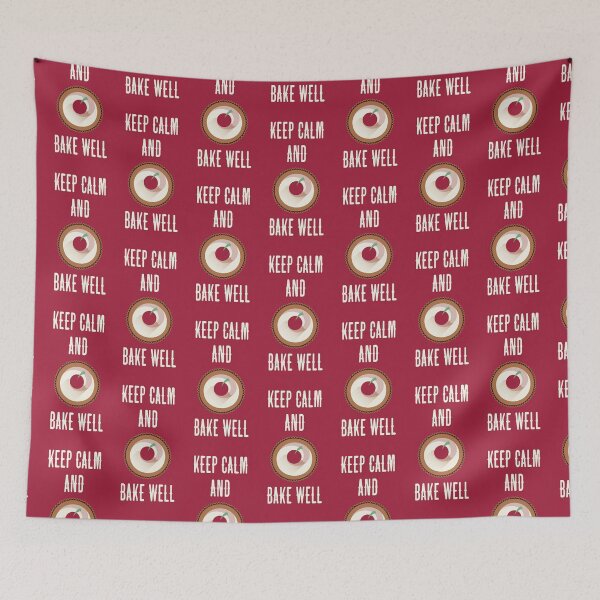 Item preview, Keep Calm & Bake Well (on Reddish-Pink) designed and sold by PawsitiveMum3.