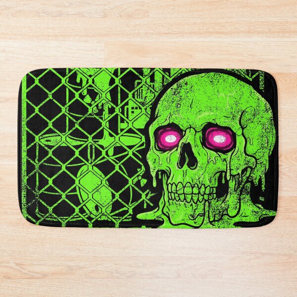 Item preview, Neon Wasteland Toxic Green Melted Skull with Japanese Text designed and sold by ShirtRemarks.