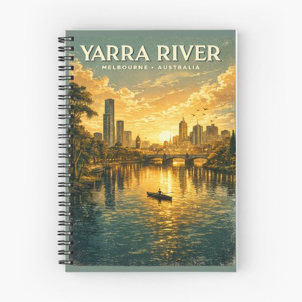 Item preview, Melbourne Skyline Vintage Travel Poster | Yarra River Australia Retro City Print | Melbourne Gift designed and sold by Globalcitytees.