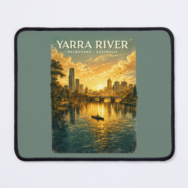 Item preview, Melbourne Skyline Vintage Travel Poster | Yarra River Australia Retro City Print | Melbourne Gift designed and sold by Globalcitytees.