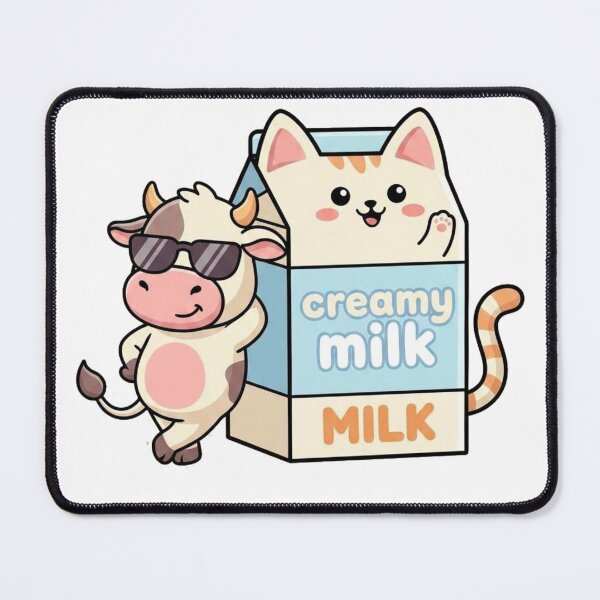 Item preview, Cute Creamy Milk Cat & Cow Kawaii Cartoon Design designed and sold by morning sun.