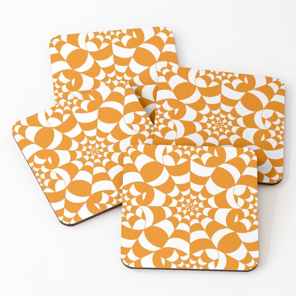 Item preview, Mesmerising Web -  Orange and White Spider Web Halloween Pattern  designed and sold by BlackthornDsign.