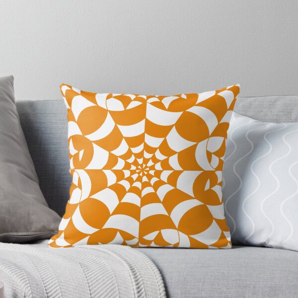 Item preview, Mesmerising Web -  Orange and White Spider Web Halloween Pattern  designed and sold by BlackthornDsign.