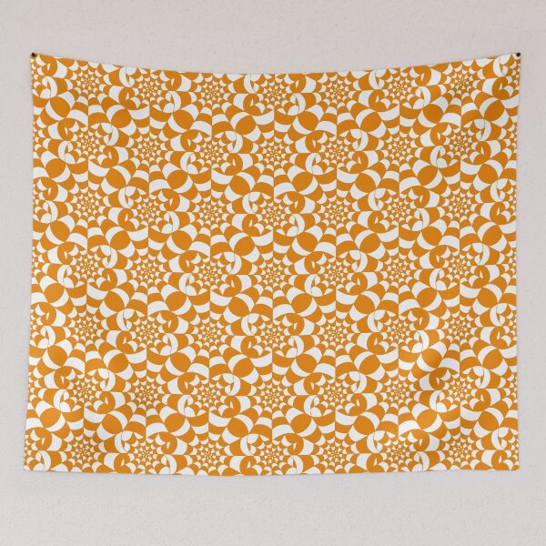 Item preview, Mesmerising Web -  Orange and White Spider Web Halloween Pattern  designed and sold by BlackthornDsign.