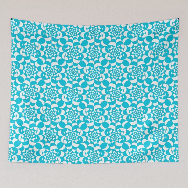 Item preview, Mesmerising Web -  Aqua and White Spider Web Halloween Pattern  designed and sold by BlackthornDsign.