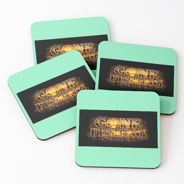 Item preview, Gone Fishing Sunset Typography | Golden Lake Fishing Letter Art designed and sold by sunbowjp stadio.