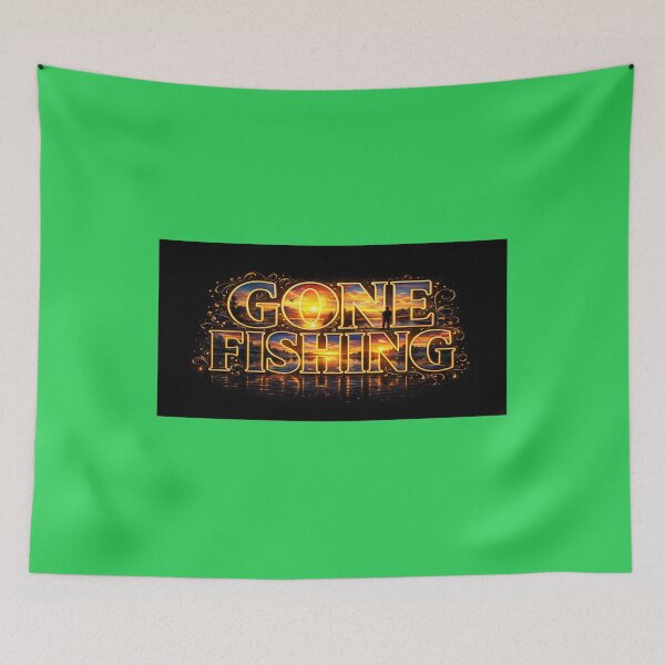 Item preview, Gone Fishing Sunset Typography | Golden Lake Fishing Letter Art designed and sold by sunbowjp stadio.