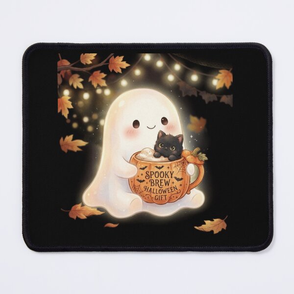 Item preview, Cozy Ghost Spooky Brew Cute Black Cat Gift designed and sold by Zizo-DR44.