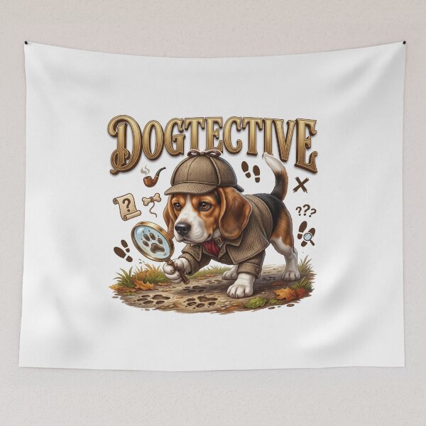 Item preview, Dog Detective Beagle Mystery Illustration designed and sold by pradeepvisuals.