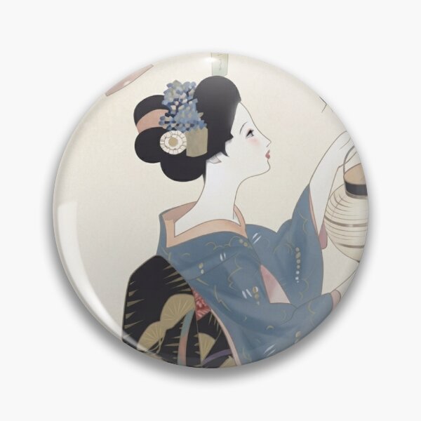 Item preview, Neo Nihon-ga 夢二 着物の女性 七夕 日本画アールデコ風 designed and sold by misaeklm.