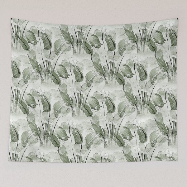 Item preview, Spring Painterly Green Garden Flowers  designed and sold by Artistestella.