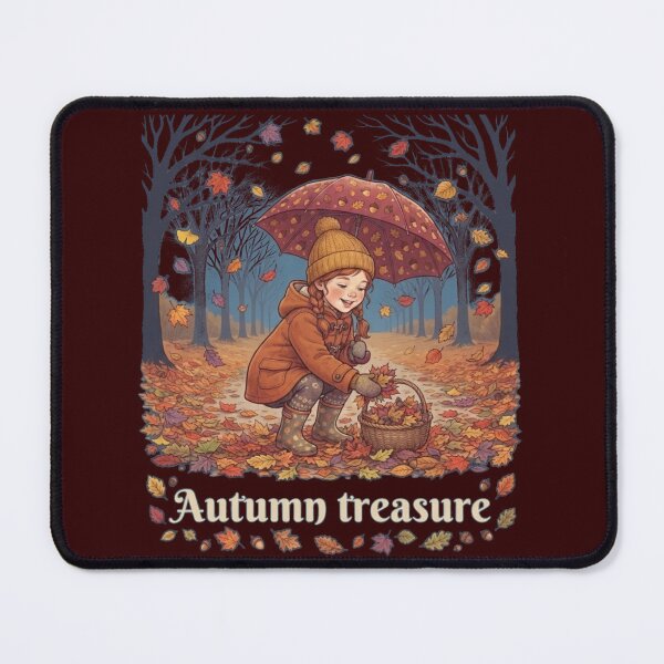 Item preview, Autumn Treasure Fall Leaves Little Girl Collecting Foliage Art designed and sold by Evelashop.