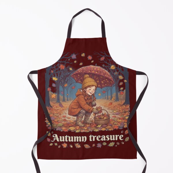 Item preview, Autumn Treasure Fall Leaves Little Girl Collecting Foliage Art designed and sold by Evelashop.