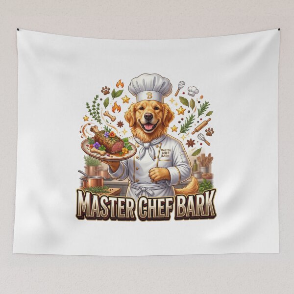 Item preview, Dog Chef Golden Retriever Cooking Art designed and sold by pradeepvisuals.