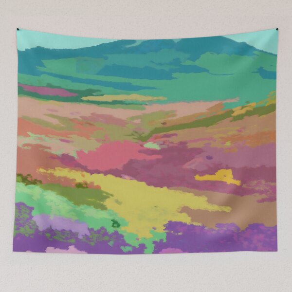 Item preview, Pastel Peaks – Modern Colorful Mountain Landscape Painting designed and sold by 83oranges.com.