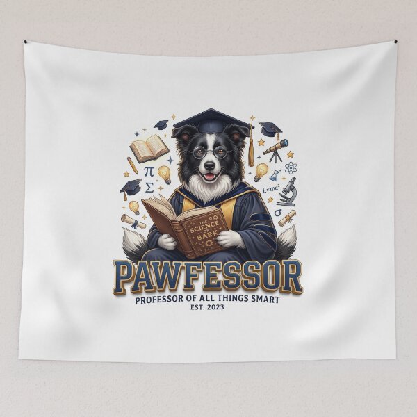 Item preview, Dog Professor Border Collie Smart Art designed and sold by pradeepvisuals.