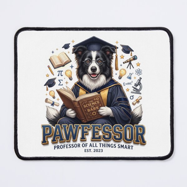 Item preview, Dog Professor Border Collie Smart Art designed and sold by pradeepvisuals.