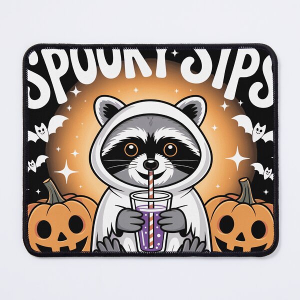 Item preview, Ghost Raccoon Spooky Sips Halloween designed and sold by Steele-Art.