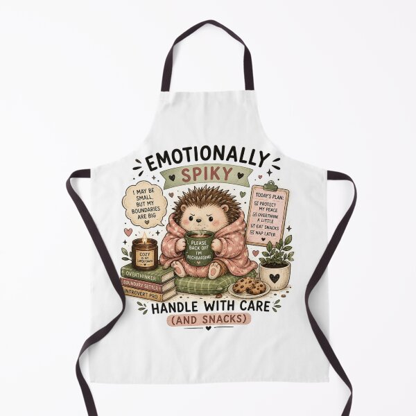 Item preview, Emotionally Spiky Funny Introvert Hedgehog Self Care Art designed and sold by DreamyBrushArt.