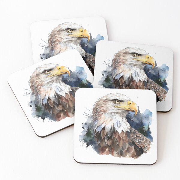 Item preview, A Stern Faced American Bald Eagle with Wilderness Background designed and sold by AmericaFreedom.