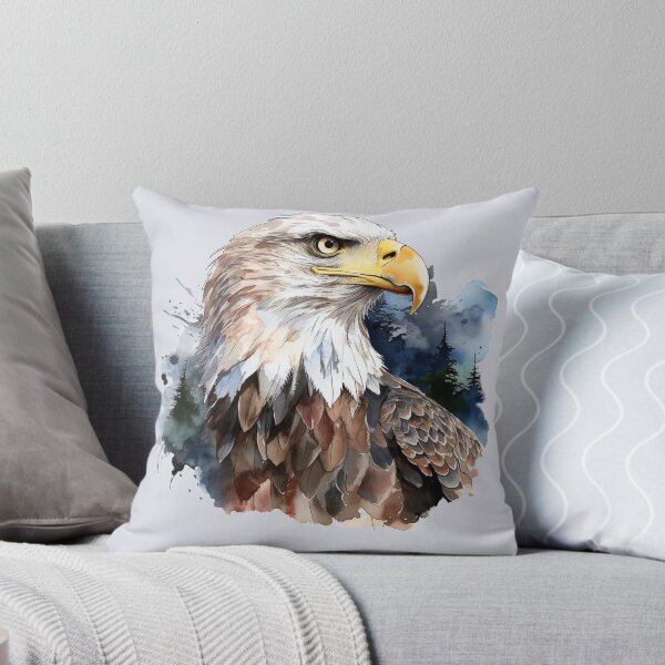 Item preview, A Stern Faced American Bald Eagle with Wilderness Background designed and sold by AmericaFreedom.