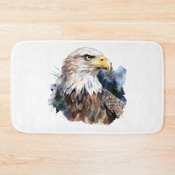 Item preview, A Stern Faced American Bald Eagle with Wilderness Background designed and sold by AmericaFreedom.