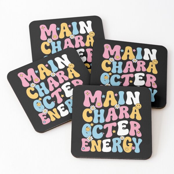 Item preview, Main Character Energy Cute Retro Typography T-Shirt | Positive Aesthetic Smiley Gift designed and sold by StickerNestYou.